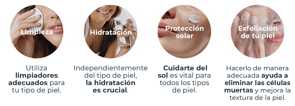 persona identificando y cuidando su tipo de piel